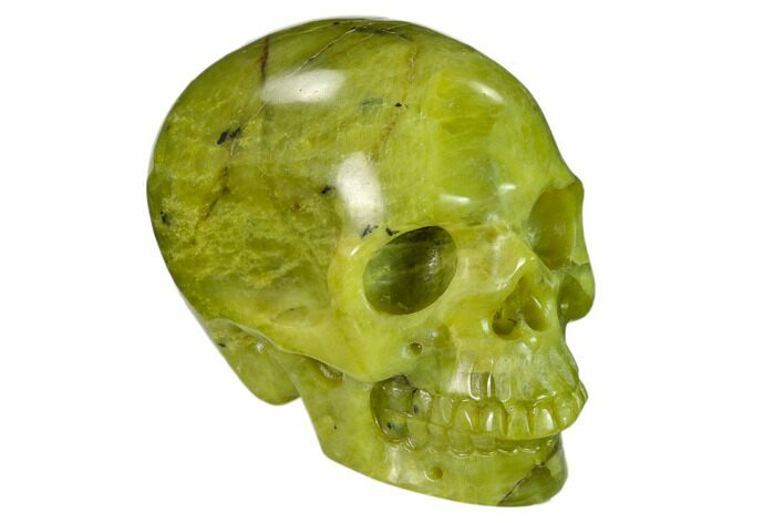 Realistic, Polished Jade (Nephrite) Skull #151139